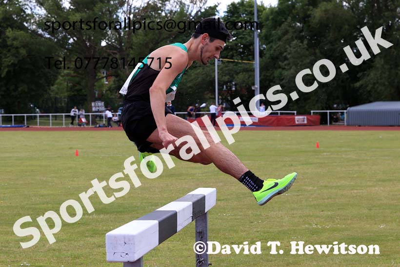 Senior Mens 3000 metres steeplechase, 2024 Northern Senior and Under-20s Track and Field Champs, Middlesbrough.  Photo: David T. Hewitson/Sports for All Pics